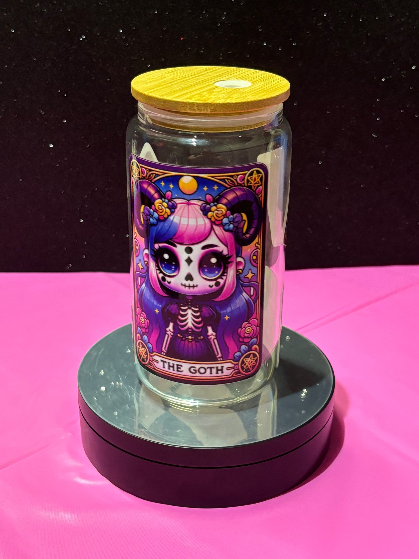 The Goth Tarot Card 16oz Glass Tumbler