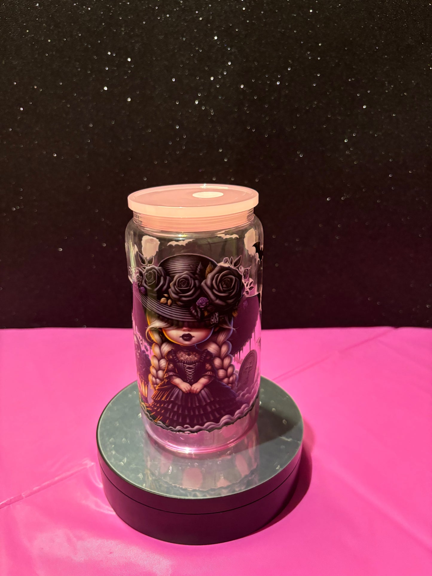 Gothic Girl 16oz Glass Tumbler