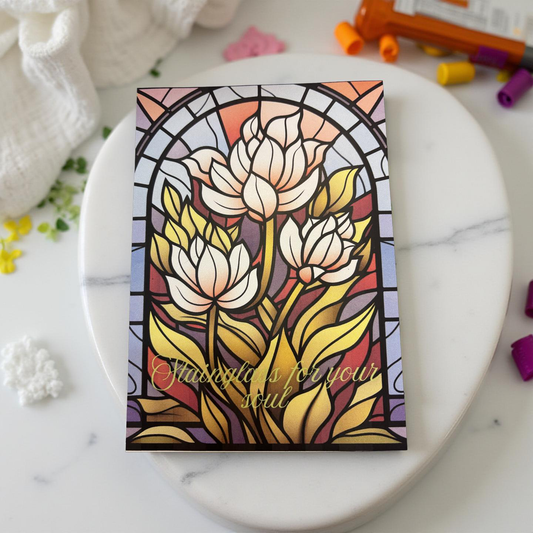 ‘Stain glass for your soul’ adult colouring book